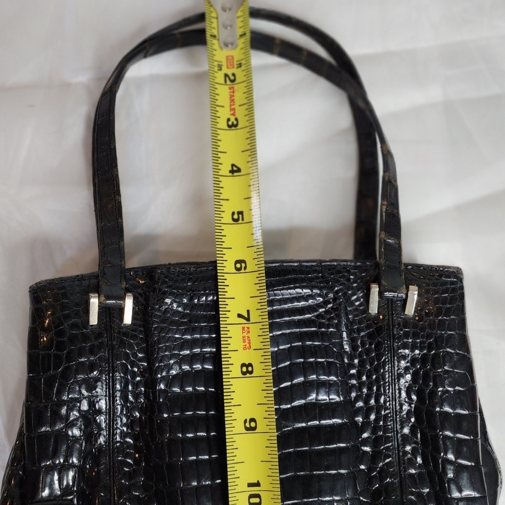 AUTHENTIC GUCCI SUPER RARE 1950s RESTORATION PIECE BLACK CROCODILE - Picture 14 of 16